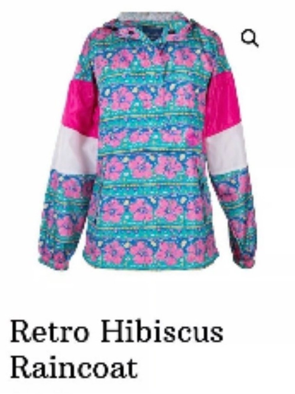 Simply Southern Retro Hibiscus Raincoat Pullover Hoodie Pink Green Small NWT - Picture 2 of 11